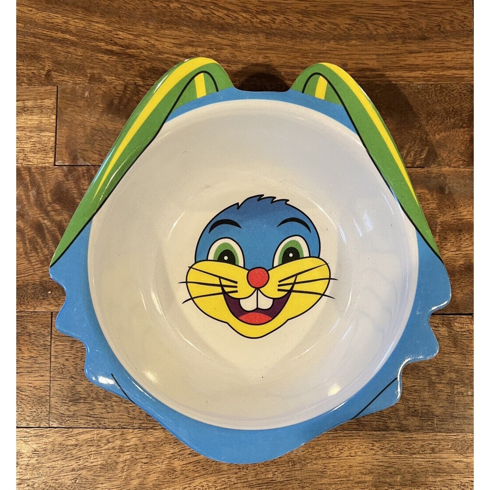 Vintage TRISA Childs Bowl Plastic Bunny Head Cereal Food Ice Cream